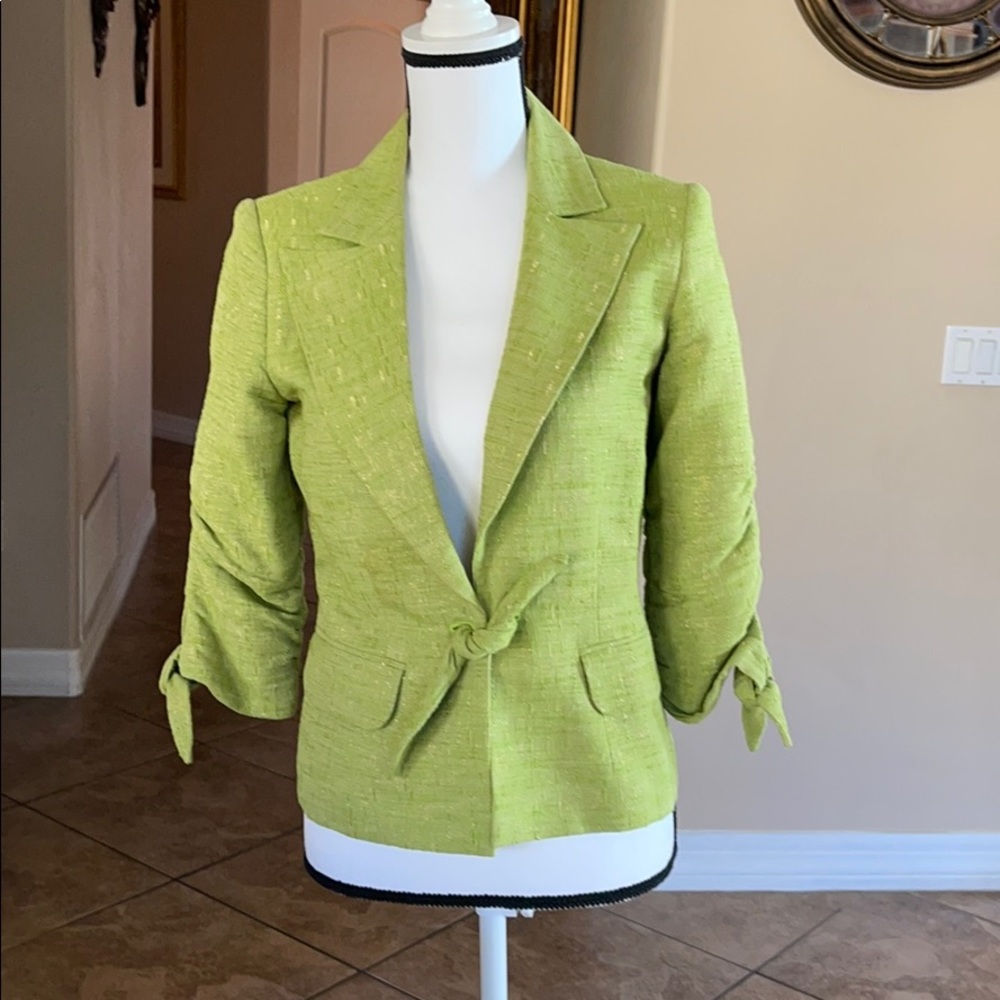 Beautiful salad green blazer with bows 4